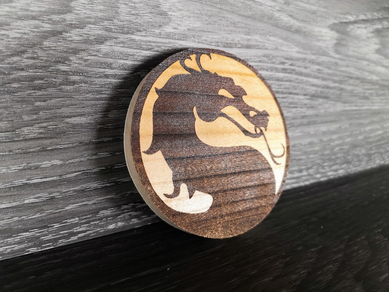 Wooden Qi Mortal Kombat Wireless charger