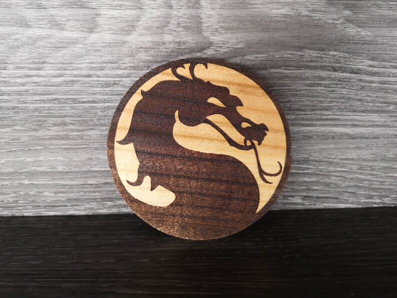Wooden Qi Mortal Kombat Wireless charger