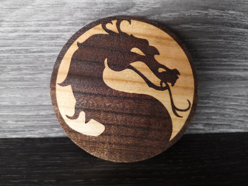 Wooden Qi Mortal Kombat Wireless charger