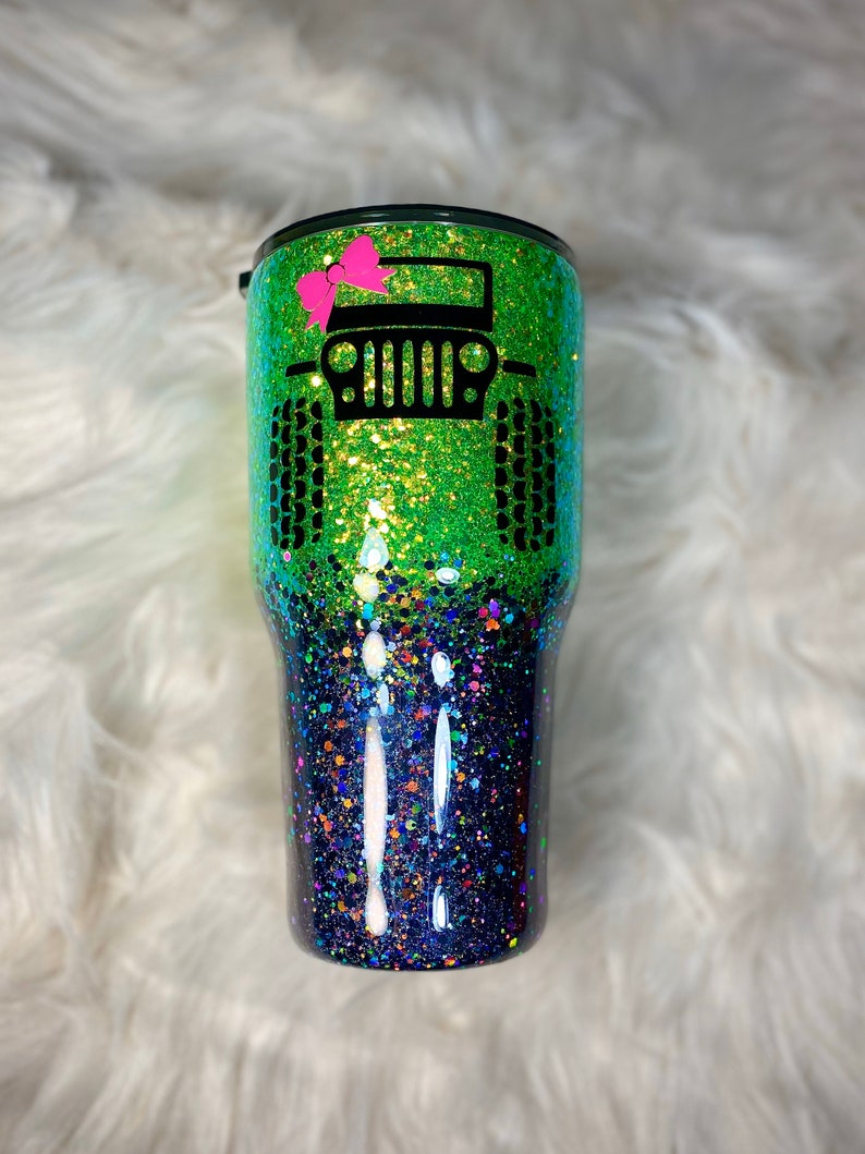 Jeep Glitter Tumbler Glittered Personalized Tumbler Etsy