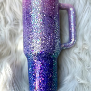 Purple Glitter 40 Oz Hot Pink Glitter Tumbler with handle | Stanley