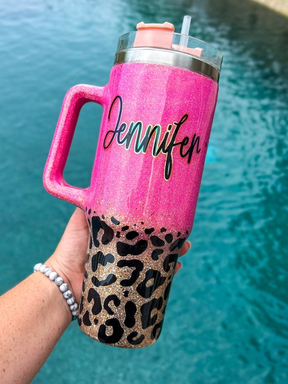 Hot Pink 40 Oz Handle Tumbler