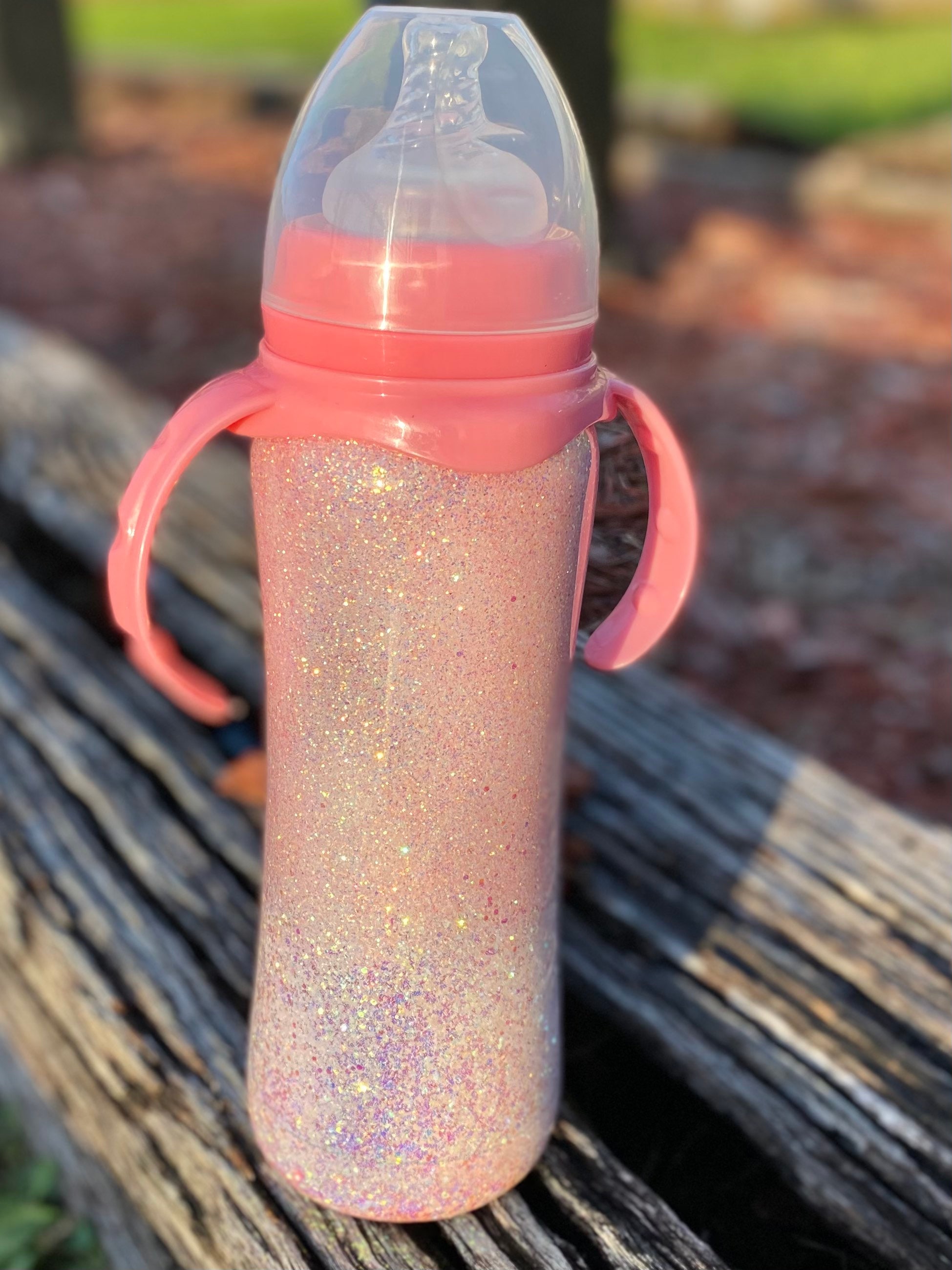 Glitter Baby Bottle Pink Baby Bottle Etsy