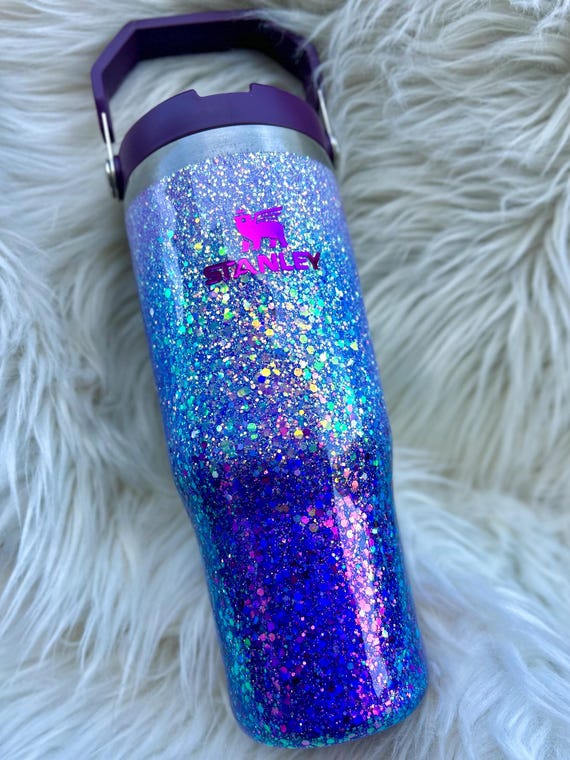 Purple Glitter 40 Oz Glitter Tumbler With Handle | Stanley - Etsy