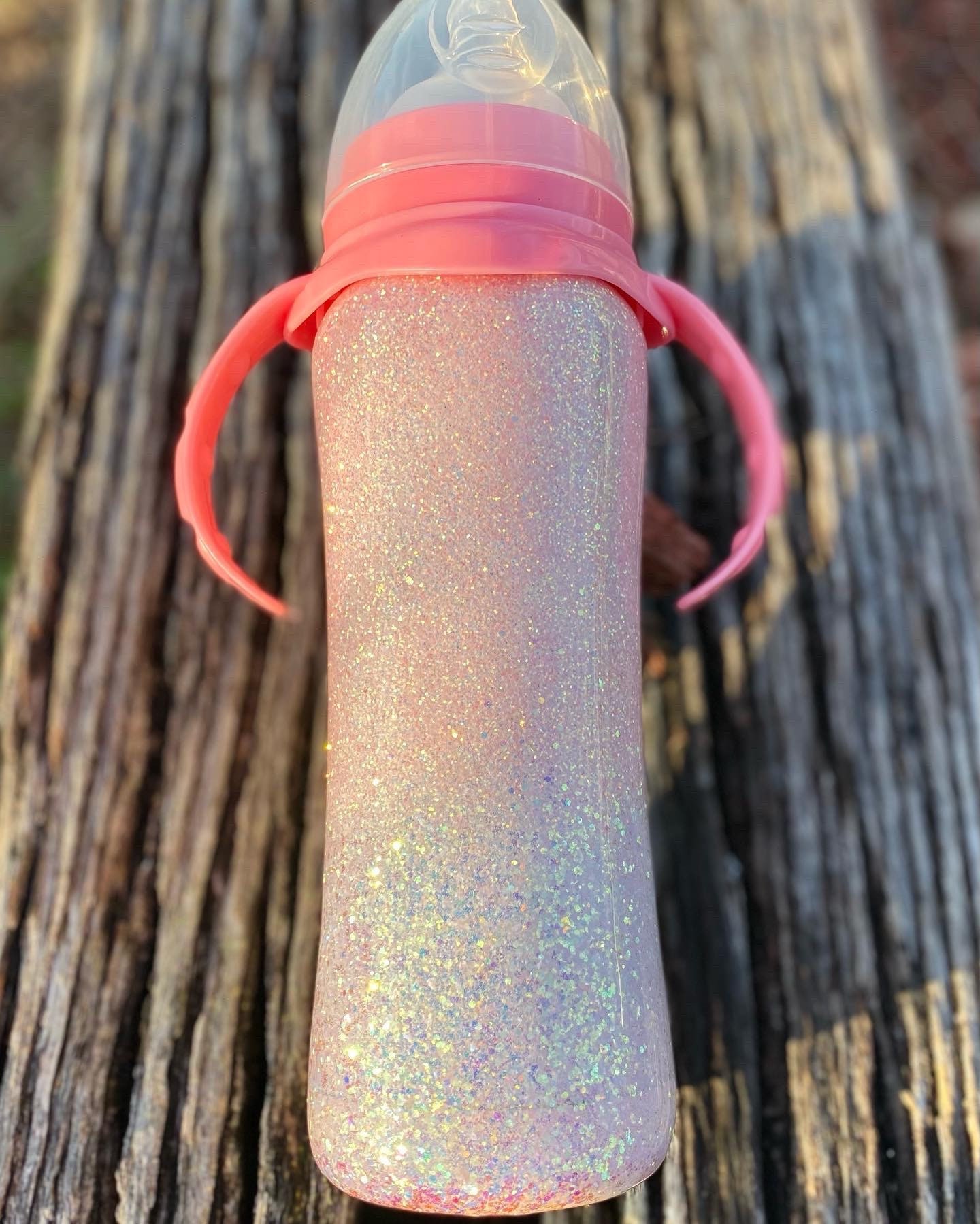 Glitter Baby Bottle Pink Baby Bottle Etsy