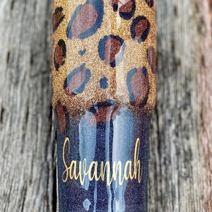 Leopard Tumbler | Hand Glittered Cheetah Print Tumbler