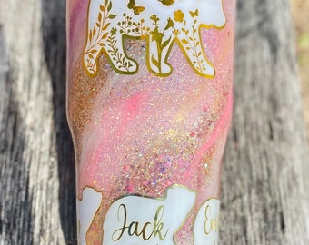 Gobelet Maman Ours | Paillettes d&#39;or rose