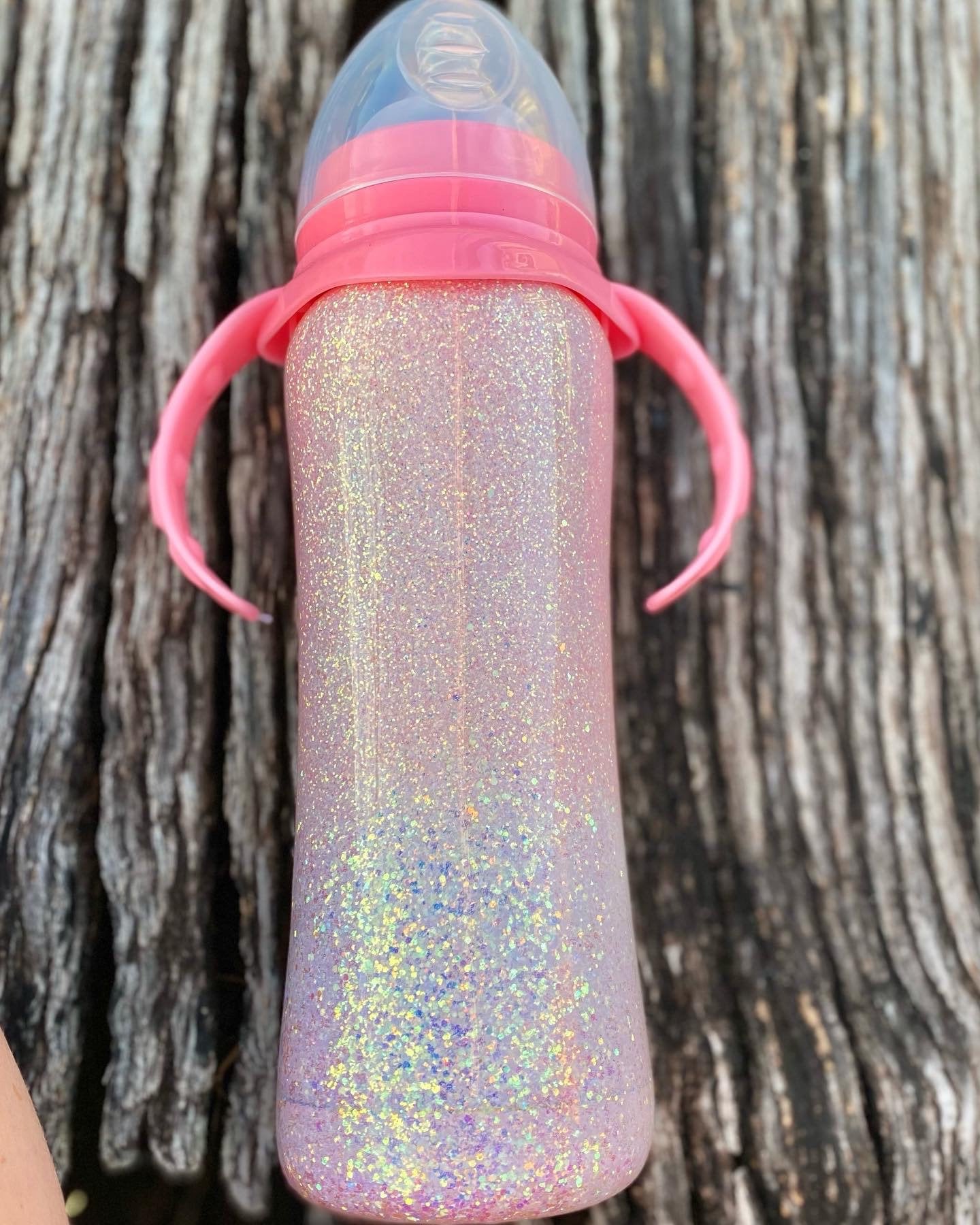 Glitter Baby Bottle Pink Baby Bottle Etsy
