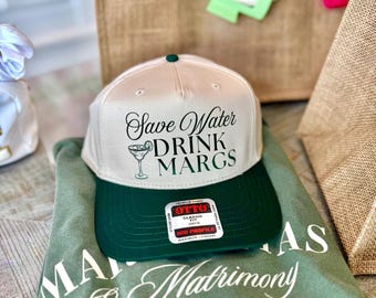 Custom Bachelorette Party Trucker Hat | Save Water Drink Margs Hat | Beach Bach Weekend Hat | Bridesmaid Hat | Margarita Party Hat