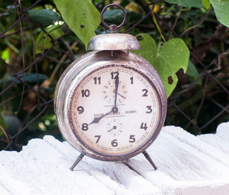 Antique Desk Clock Gustav Becker Alarm Rustic Home Decor Retro Old Vintage Time Stuff Gift