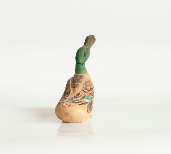 Vintage Wood Duck Wooden Duck Figure Vintage Duck Decor Small Etsy