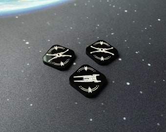 X-wing Saw's Acrylic Dual Sided U Wing/T-65 Tokens