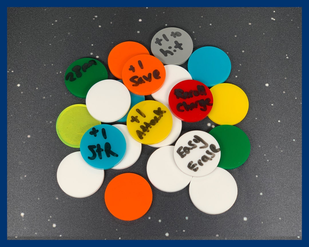 Dry Erase Circle Token Sets 28mm Etsy
