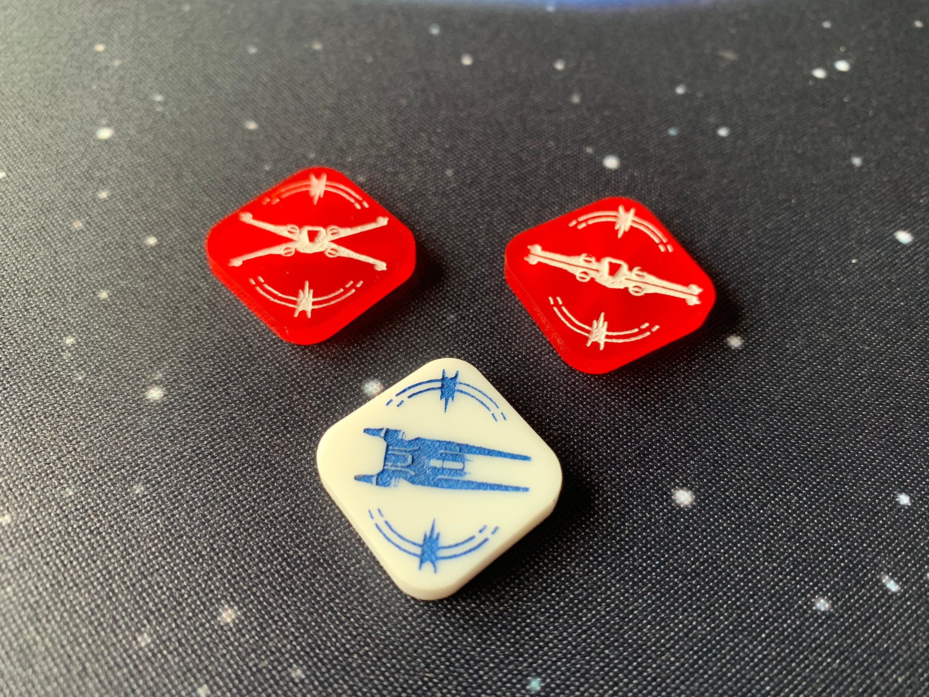 X-wing Acrylic Dual Sided U Wing/T-65 Tokens