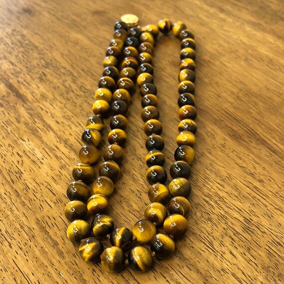 8mm Tiger Eye Necklace for Men and Women Beaded N… - image 3