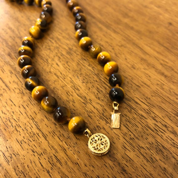 8mm Tiger Eye Necklace for Men and Women Beaded N… - image 7