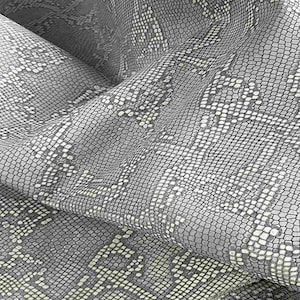 Light Grey Snake Print Calf Skin: Genuine Italian Leather