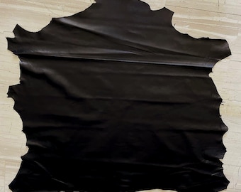 Jet Black Nappa Leather, Leather for Clothing, Soft Black Nappa Leather, Luxury Nappa leather for clothing, DIY leather, Premium Leather
