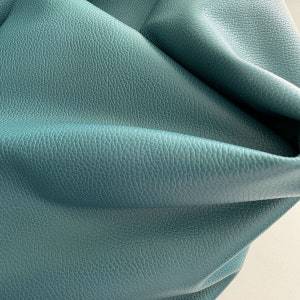 Teal Textured Upholstery Leather: Embossed Italian Cowhide
