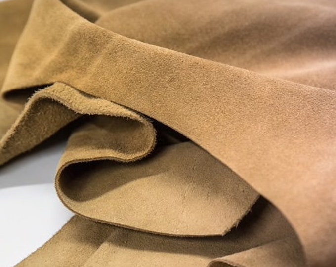 Split Suede Leather, Warm Camel Split Suede leather, Soft Italian Camel Suede for Shoes and Bags, Suede Calf Skin