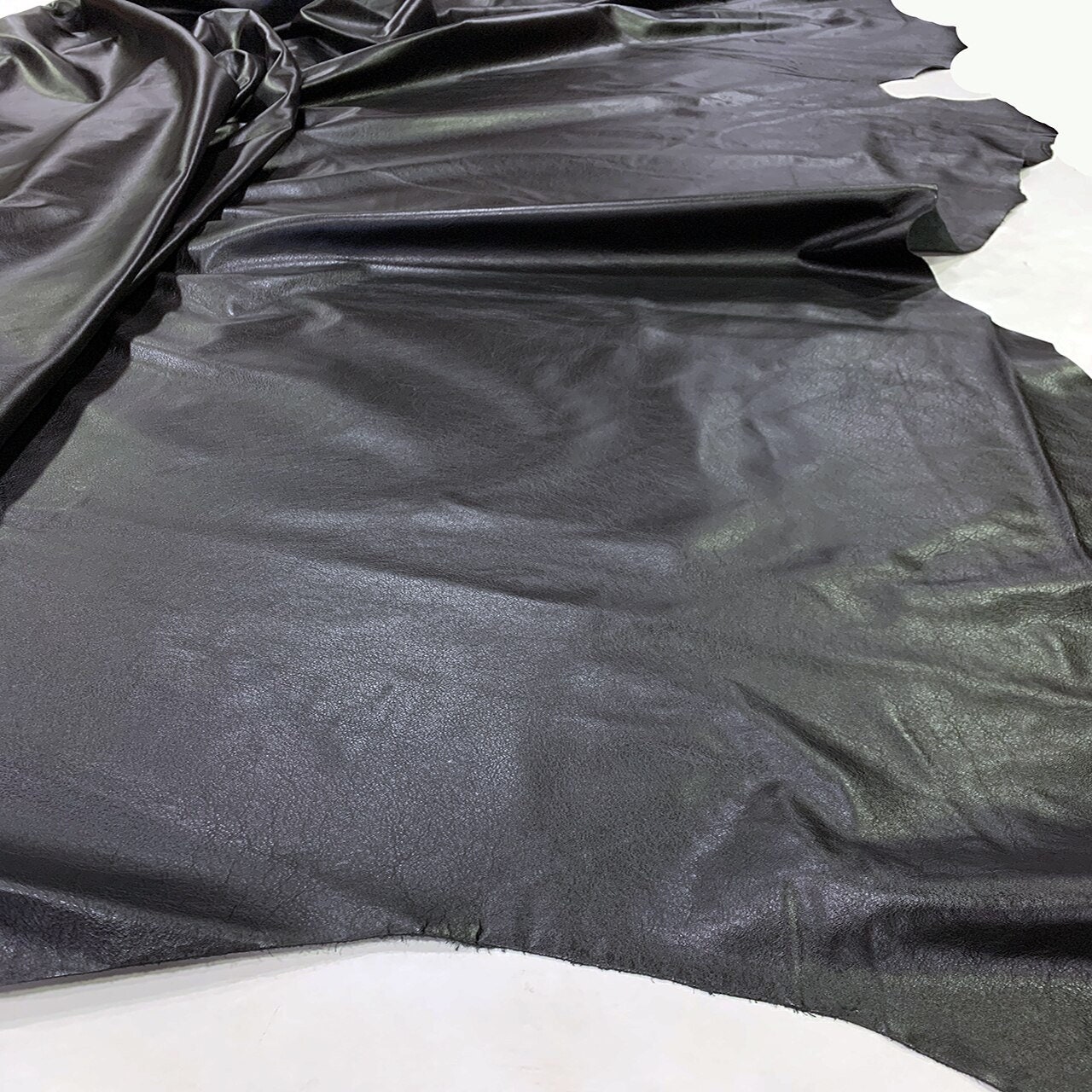 Black Thin Calf Leather Hide, Upholstery leather, Leather for clothing and  furniture coverings, Genuine Italian Cowhides, Durable leather