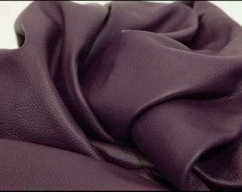 Pure Purple Embossed Upholstery leather, Dollaro Leather for furniture coverings, DIY leather hides, Genuine Italian Leather, Pebble Leather