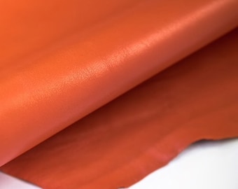 OrangeNappa leather for handbags Clothing and Shoes making, Soft Nappa leather, Leather Supplies, Orange Nappa leather