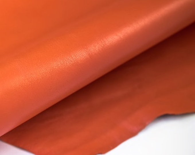 OrangeNappa leather for handbags Clothing and Shoes making, Soft Nappa leather, Leather Supplies, Orange Nappa leather