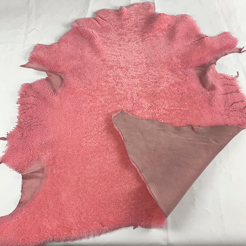 Pink Sheepskin Leather Rug, Leather carpet, Fur Leather, Mouton
