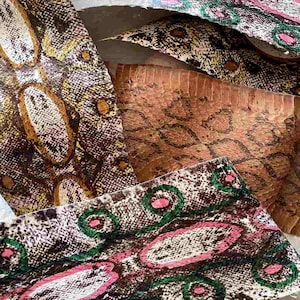 Paisley Print Snakeskins, Genuine Snakeskins, Italian Leather, DIY leather hides, Leather for sewing and clothing, Leather Store online