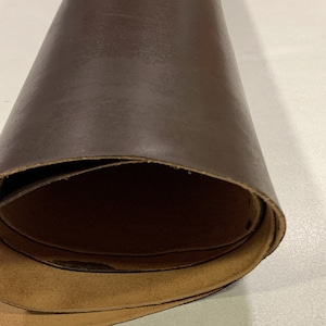 Brown Split Calf Leather Hide: 1.6mm Thick, Vegetable Tanned, Made in Italy