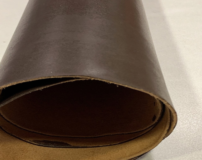 Brown Split Thick 1.6mm Leather Hide for Belts, Sandals, Handbags, Leather Straps, Durable Cowhide for Crafts and DIY, Saddle Leather