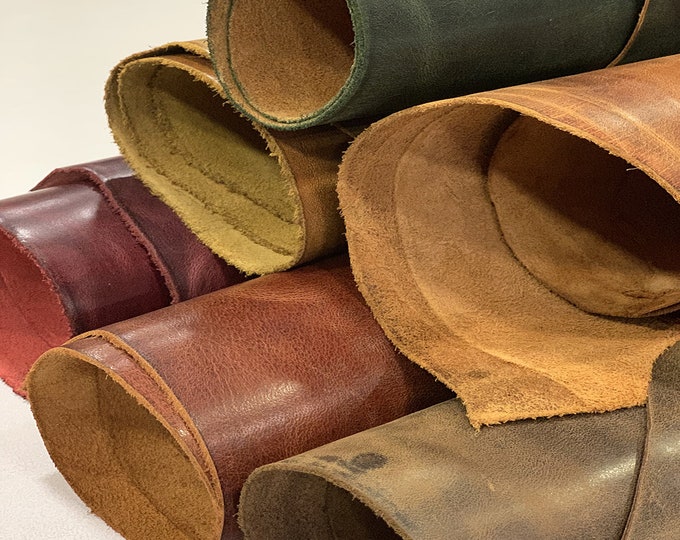 Dark Brown Antiqued Waxed Calf Skin Leather: Italian Vegetable Tanned Hide