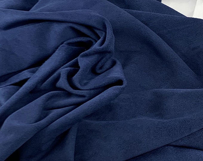 Dark Blue Split Suede Leather, Italian Calf Suede, Genuine Leather Hides for crafts and DIY, Soft and Smooth Suede Leather, Leather Supply