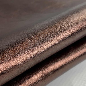 Chocolate Metallic Goat Leather: Italian Leather Hide
