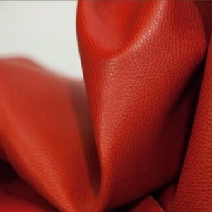 Red Embossed Upholstery Leather: Italian Dollaro Cowhide