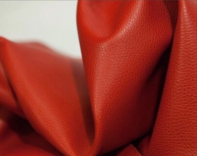 Pure Red Embossed Upholstery leather, Dollaro Leather for Furniture Coverings, Textured leather, Cowhides for Sale, DIY leather Supplier