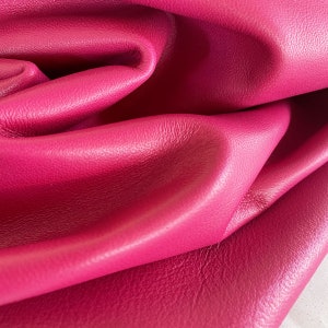Fuchsia Pink Nappa Lambskin Leather: Soft Italian Leather Hide