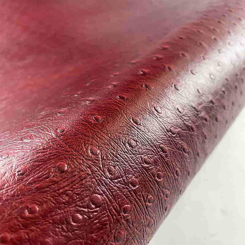 Ostrich Embossed Natural Vegetable Tanned Leather
