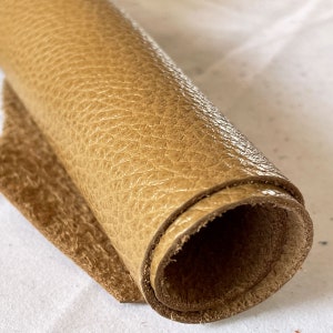 Mocca Pebble Cowhide: Embossed Italian Leather Half Hide