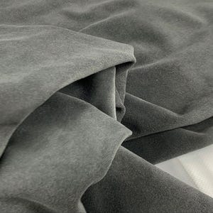 Mouse Grey Split Calf Suede Leather: Italian Upholstery Hides
