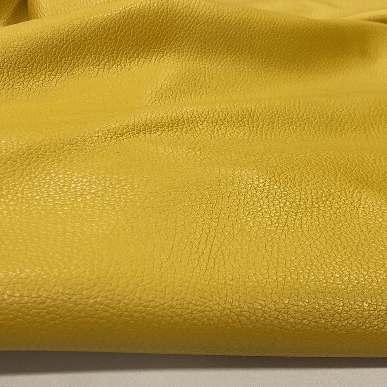 Mustard Yellow Whole hide Embossed leather for furniture Etsy