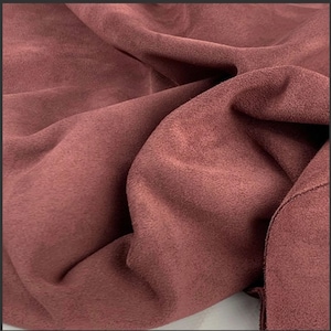 Dusty Mauve Split Calf Suede Leather: Italian Chrome Tanned Hides