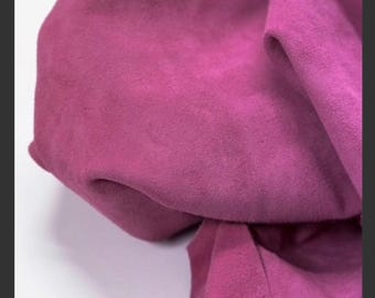Fuchsia Split Suede Leather: Italian Calf Skin, 1.2mm