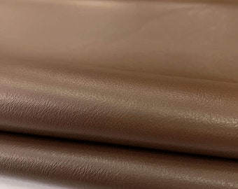 Brown Napa Leather, Genuine Italian Lamb skin for clothing and leather crafting, Soft and supple Nappa leather hides, Smooth leather Pieces