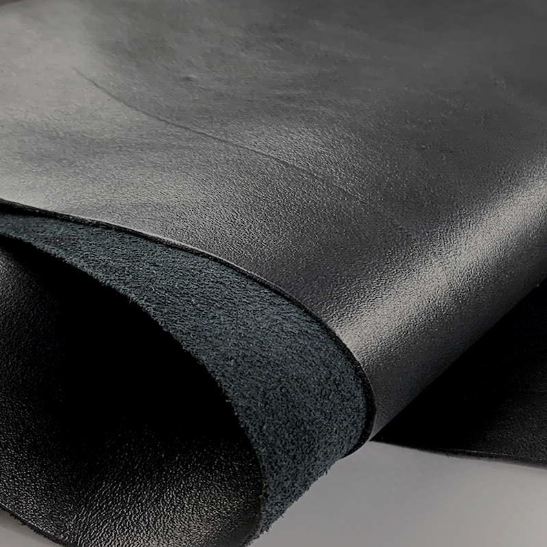 Italian Black Smooth Cow Leather: Full Grain DIY Leather Supplier image 5