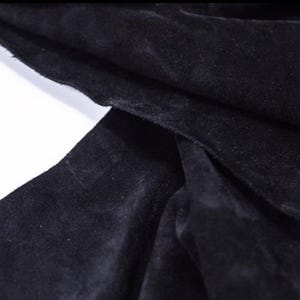 Black Split Calf Suede Leather: Italian Upholstery Hide