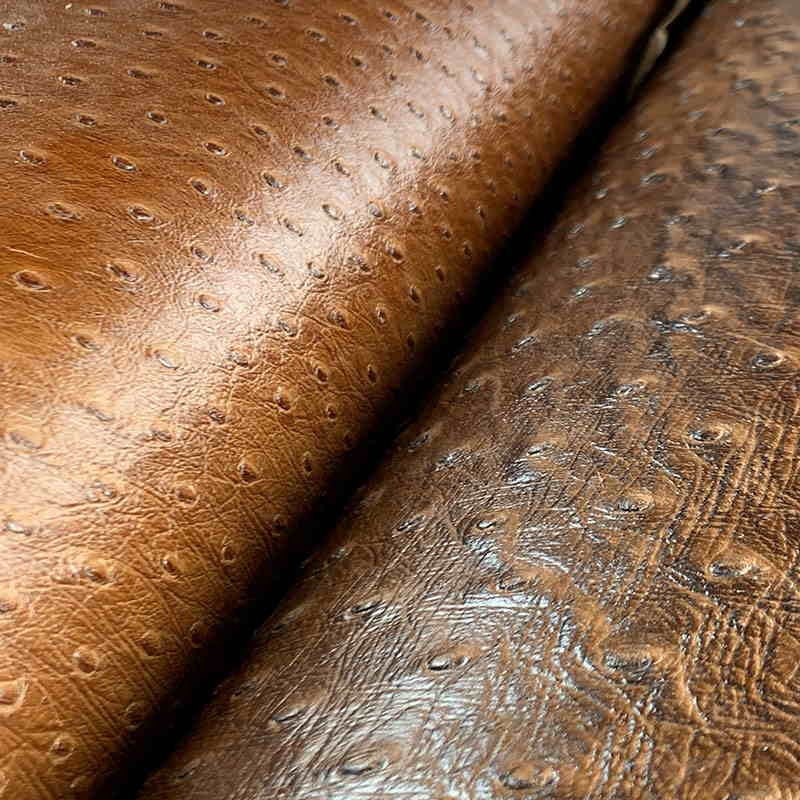 Ostrich Leather Prints, Embossed Leather hides with ostrich stamp, Red,  Cognac, Green, Kango tobac Ostrich Print, Vegetable Tanned Leather