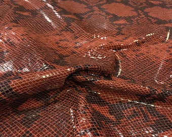 Vermilion Snake Print, animal print, leather hides, patterned leather, printed leather, Italian leather Supplier, leather journal