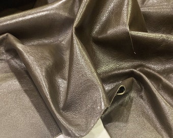 Olive Brown Thin Upholstery Leather Hide, Leather for Furniture restorations, Automotive Upholstery, DIY Leather Clothing and Crafts